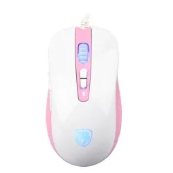 Sades Musket Gaming Mouse - White - Pink